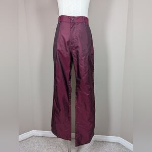 Jonathan G Y2K Shiny Burgundy Pants Sz 9 Bootcut Satin Track Style